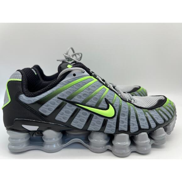 Nike Shox TL Wolf Grey Lime Blast Running Shoes AV3595-005 Size M8.5 /W10 - Picture 1 of 16